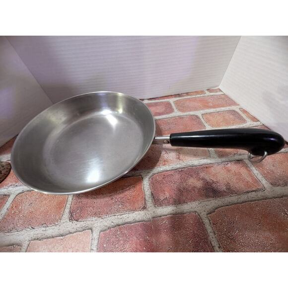 Vintage Revere Ware 9" Inch - 79 Copper Clad Bottom Skillet Sauté Pan ~ No Lid - Picture 3 of 7